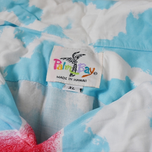 Vintage Palm Bay rainbow hula girl button up shirt - Picture 3 of 4